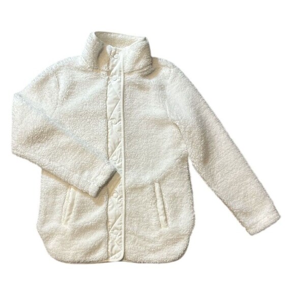 Members Mark Cozy Sherpa Full Snap Jacket White Womens Sz Small Long Sleeve Warm - Picture 1 of 4